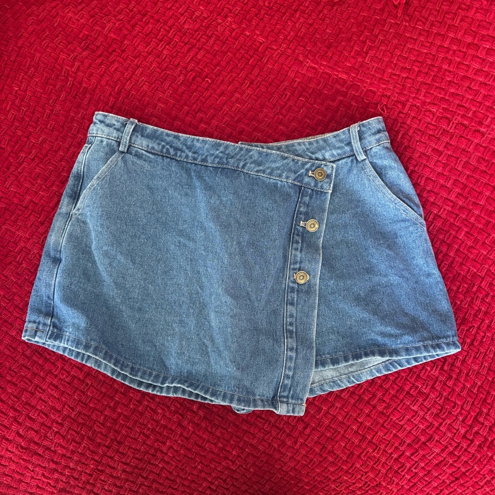 Windsor Denim Skort Button-Front